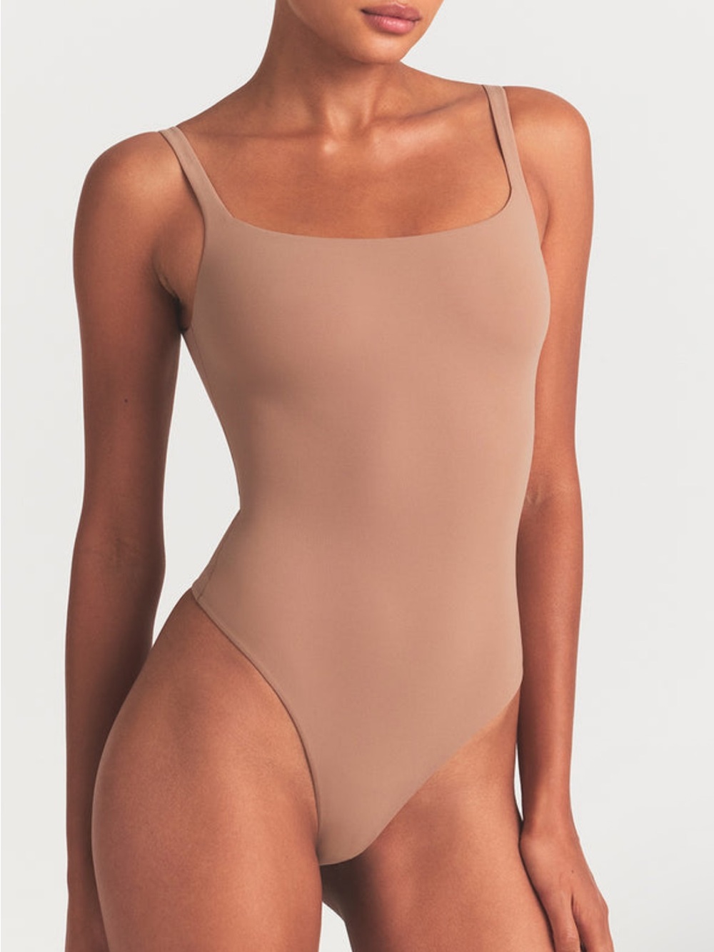 SKIMS Fits Everybody Square Neck Bodysuit in Color Sienna size XS